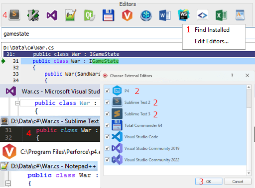 Screenshot of editors workflow