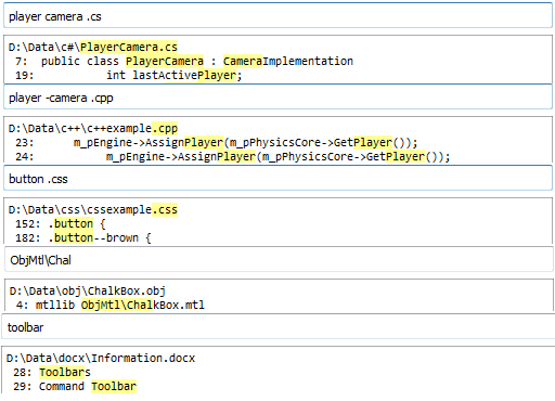 Screenshot of searching in Hawkeye