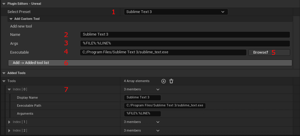 Screenshot of setting up commands