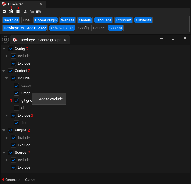 Screenshot of setting up groups functionality